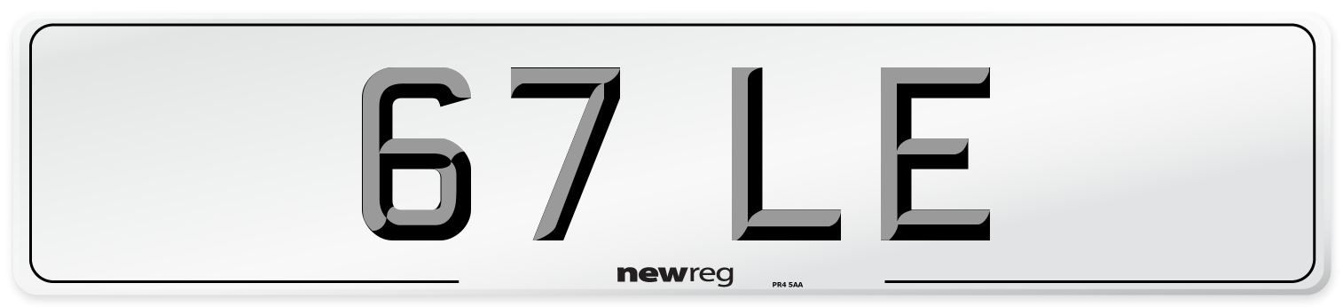 67 LE Number Plate from New Reg